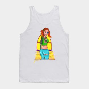 Cyberpunk Gun Girl Tank Top